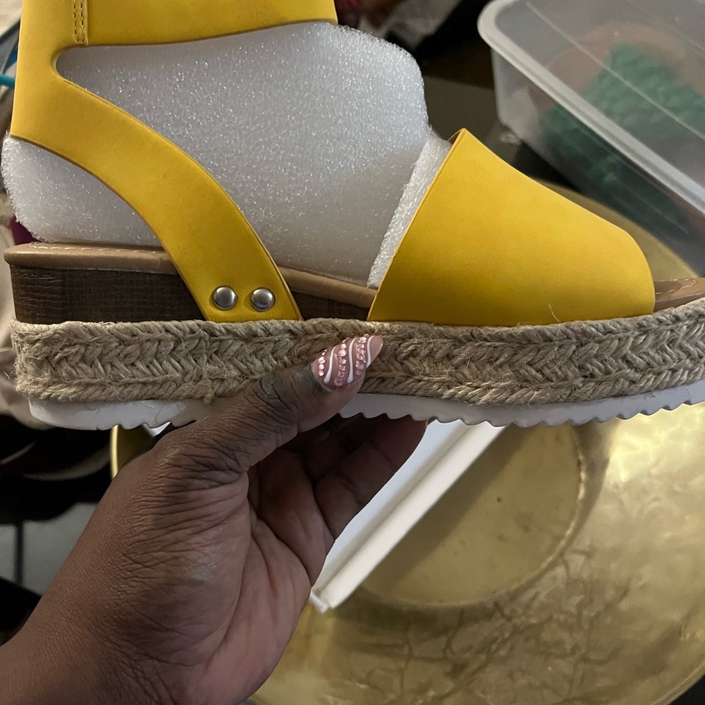 Yellow Platform Espadrille Sandals